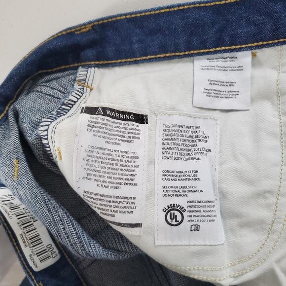 Carhartt FR Jeans Mens 40x30 Blue Flame Resistant Denim Work Pants Straight Leg - Picture 5 of 14